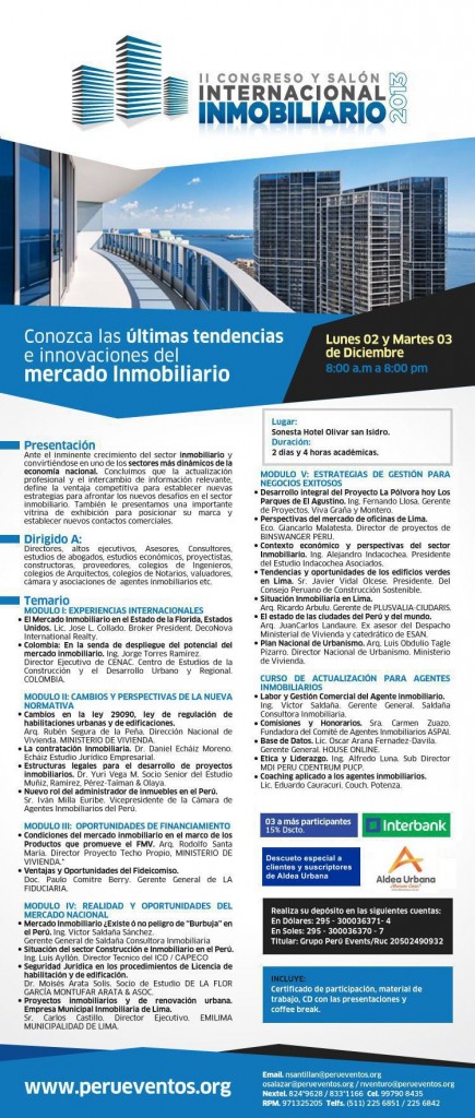 II Congreso y Salón Int. Inmobilliario Dic 2013